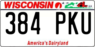 WI license plate 384PKU