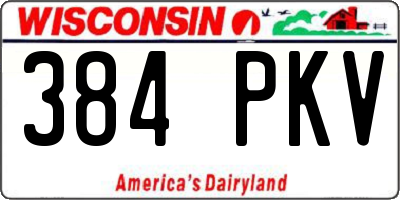 WI license plate 384PKV