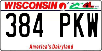 WI license plate 384PKW