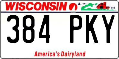 WI license plate 384PKY