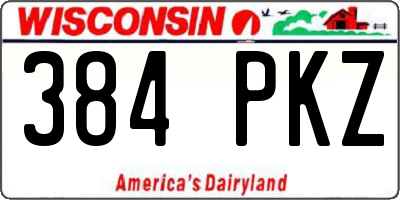 WI license plate 384PKZ