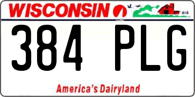 WI license plate 384PLG