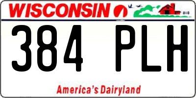 WI license plate 384PLH