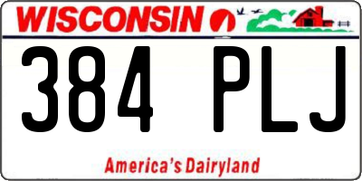 WI license plate 384PLJ