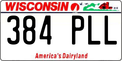 WI license plate 384PLL