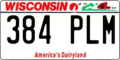 WI license plate 384PLM