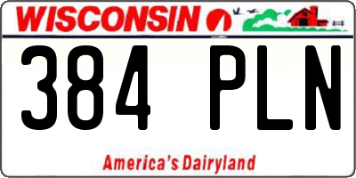 WI license plate 384PLN