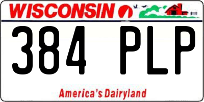 WI license plate 384PLP