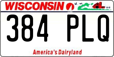 WI license plate 384PLQ