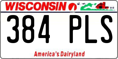 WI license plate 384PLS