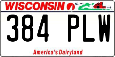 WI license plate 384PLW