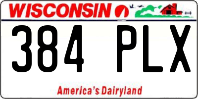 WI license plate 384PLX