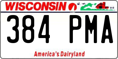 WI license plate 384PMA