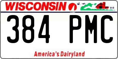 WI license plate 384PMC