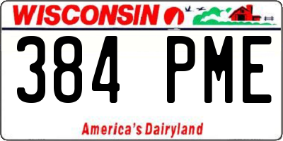 WI license plate 384PME