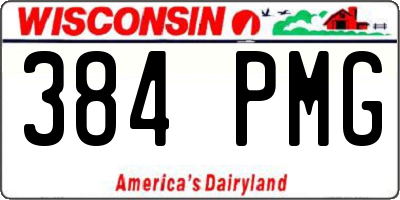 WI license plate 384PMG