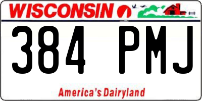 WI license plate 384PMJ