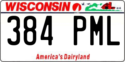 WI license plate 384PML