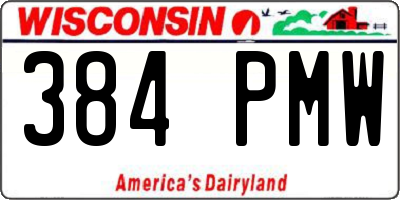 WI license plate 384PMW