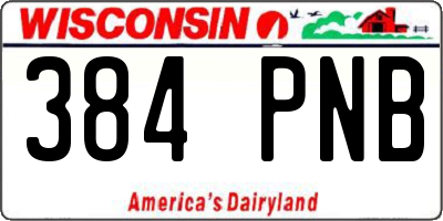 WI license plate 384PNB