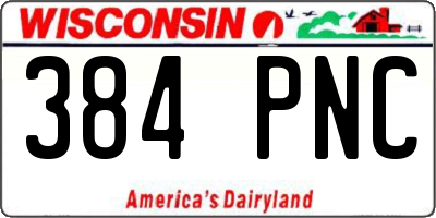 WI license plate 384PNC