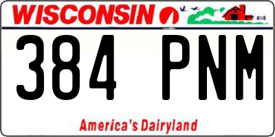 WI license plate 384PNM