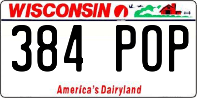 WI license plate 384POP