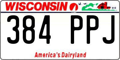 WI license plate 384PPJ