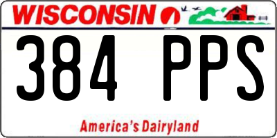 WI license plate 384PPS