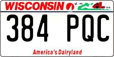 WI license plate 384PQC