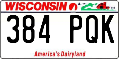 WI license plate 384PQK