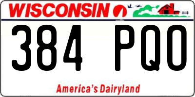 WI license plate 384PQO