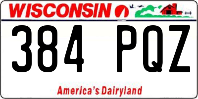 WI license plate 384PQZ