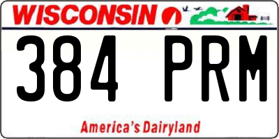WI license plate 384PRM