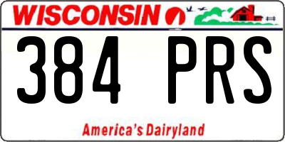 WI license plate 384PRS