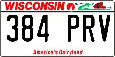 WI license plate 384PRV