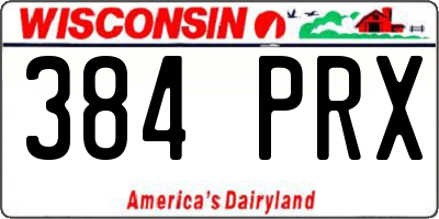 WI license plate 384PRX