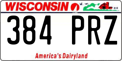 WI license plate 384PRZ