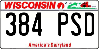WI license plate 384PSD