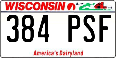 WI license plate 384PSF