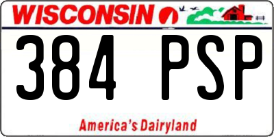 WI license plate 384PSP