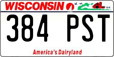 WI license plate 384PST