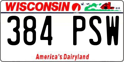 WI license plate 384PSW