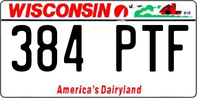 WI license plate 384PTF