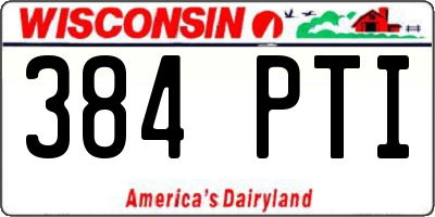 WI license plate 384PTI