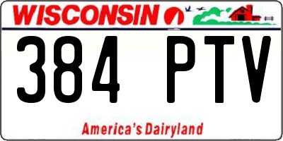 WI license plate 384PTV