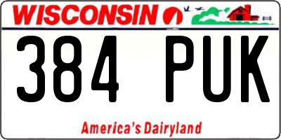 WI license plate 384PUK