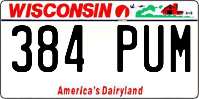 WI license plate 384PUM