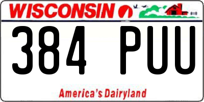 WI license plate 384PUU