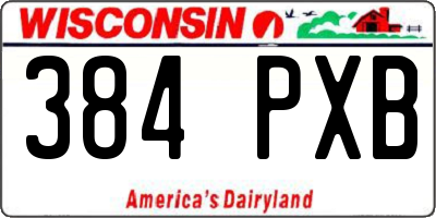 WI license plate 384PXB